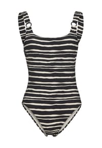 Marc O'Polo - Summer Blacks Badeanzug, breite Träger, für Damen - BLACK/WHITE COTTON