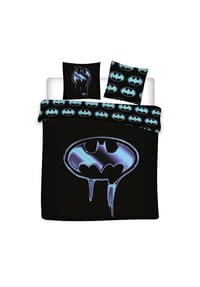 Batman - Batman 3-teiliges Bettwäsche-Set – 1x Deckenbezug (240x220) & - Schwarz 240X220+2X65X65 CM