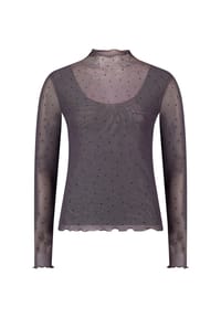 zero - Langarm-Shirt mit Strass - Brown/Black