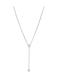 elli. - Halskette Y-Kette Zirkonia Weiß Diamantschliff 925 Sterling Silber - Gold