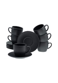 CreaTable Soft Touch Schwarz, Cappuccinotassen 12-tlg - Soft Touch - Schwarz