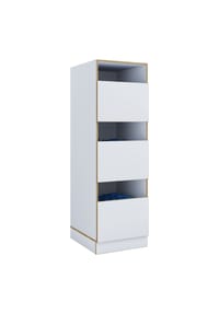 VCM. - Mehrzweck-Wäscheschrank , schmaler Stauraumschrank mit 3 Fächern & Drehtüren, Maße Haushaltsregal H. 162 x B. 50 x T. 60 cm, Rislo CL XL - Anthrazit