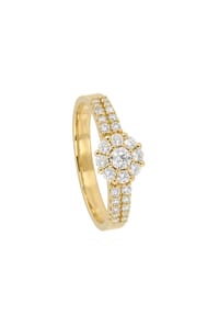 MONCARA - Damen Ring, 585er Gold, 29 Diamanten zus. ca. 0,50 Karat - Gelbgold