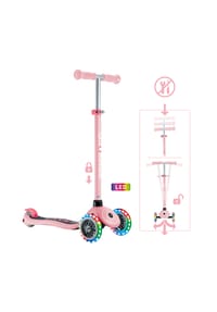 GLOBBER - PRIMO LIGHTS pastellrosa, mit Leuchtrollen - rosa