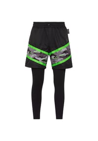 PLEIN SPORT - 2-in-1 Laufhose CAMOUFLAGE - black