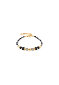 COEUR DE LION - Armband Wave Cube Flow - Schwarz-Gold