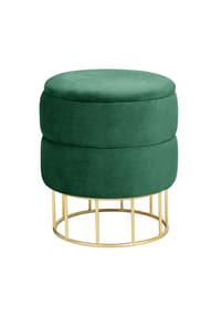 Akord - Elza Pouf mit Stauraum - flaschengrün