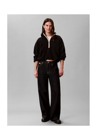 Calvin Klein - Loungewear-Oberteil, Troyer, für Damen - UB1  BLACK