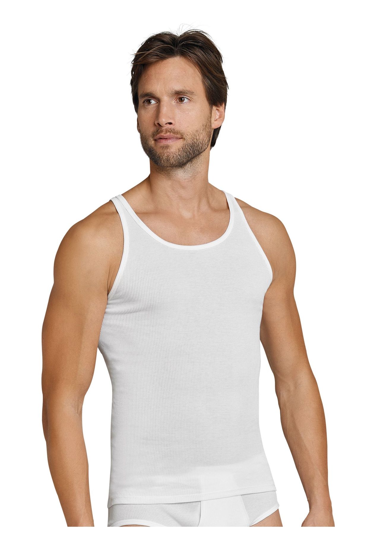 Schiesser Unterhemd, 2Er-Pack, Feinripp, Uni, FüR Herren, Weiß, 8