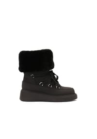 Kazar - Schwarze Schneestiefel mit Schafswolle - Schwarz
