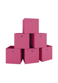 VCM. 6er Set Faltbox | Klappbox Stoff Kiste | Faltschachtel | Maße ca. H. 28 x B. 27 x T. 27 cm | Regalbox - Boxas - VCM Boxas - Blau