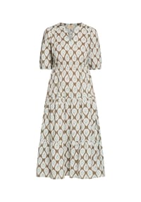 CARTOON - Volantkleid, Split-Neck, für Damen - 5881 KHAKI/BLUE