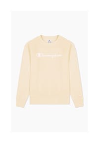 Champion® - Pullover Sweatshirt aus Baumwollfleece mit Logo-Schriftzug - gelb