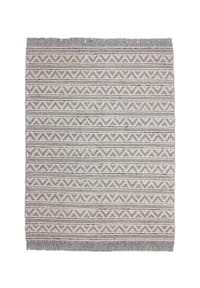 Kayoom - Wohnzimmer Teppich – Kurzflorteppich Natura 410 in Natural - silber – Landhaus - natural - silber