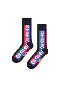 HAPPY SOCKS - Socken, Vertical Flowers-Print - 6500 NAVY