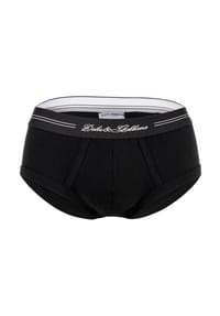 DOLCE & GABBANA - Herren Slip - Brando, Jersey Stretch, Logo-Schriftzug, einfarbig - Schwarz