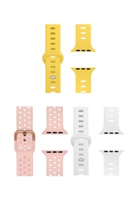 WRISTR - Smartwatch-Armband (3-tlg. Set) Nova-Mento kompatibel mit Apple Watch - Zitrus / Rosa / Weiß
