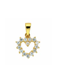 Adelia's - Adelia's Damen Herzanhänger 333 Gold ( 8K ) mit Zirkonia – Goldanhänger Herz - gold