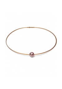 DI PERLE® DI PERLE Schmuckkollektion - Ming Süßwasser Zuchtperlen Halskette Collier aus Edelstahl vergoldet, 45 cm, 5-fach, naturfarben - naturfarbe