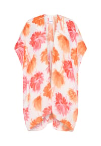 MANGUUN - Poncho, Kurzarm,f ür Damen - WHITE/RED/ORANGE