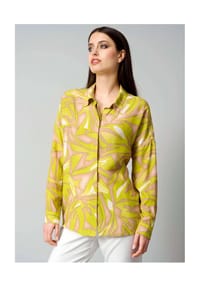 Alba Moda - Druckbluse in grafischem Dessin - limette / beige
