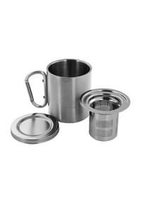 normani® - Campingtasse „Wisconsin“ mit Teesieb „Delaware“ - Blau