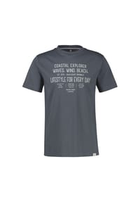 LERROS - Sportliches T-Shirt aus Baumwolle mit coolem Slogan-Print - BAY GREEN