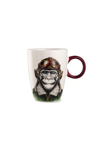 GILDE - Tasse Human Essence Affenmotiv, Affe, Porzellan, Ø 9 cm, 81543 - mehrfarbig