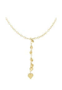Adelia's - Halskette mit Herzanhänger und Herzdetails 54 cm - goldfarben