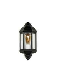 Licht-Erlebnisse - Außenwandleuchte, schwarz, klassisches Design, Glasfenster, wetterfest, für Garten und Terrasse - Schwarz