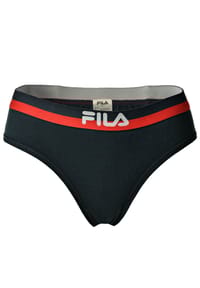 FILA - Damen String - Regular Waist, Logo-Bund, Cotton Stretch, einfarbig, XS-XL - Grau