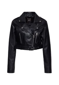 QUEEN KEROSIN - Lederjacke im Biker-Style - schwarz