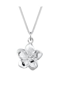 elli. - Halskette Frangipani Blüte Kristalle 925 Silber - Weiß