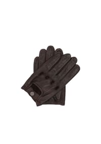 Kazar - Braune, perforierte Herren-Leder-Handschuhe - Braun