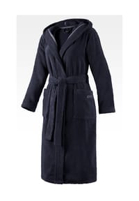 JOOP! - BADEMANTEL Damen-Kapuze 32/34, Blau - Anthrazit