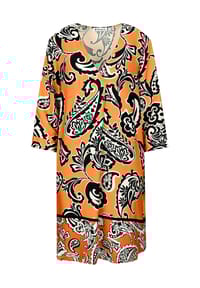 BICALLA - Dress Paisley - orange/schwarz