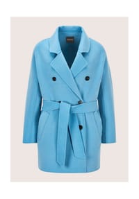 MADELEINE - Eleganter Zweireiher aus feiner Wolle - rauchblau