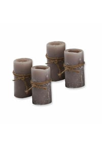 LOBERON Kerzen 4er Set - Kerze 4er Set Braga taupe - taupe