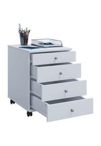 VCM. - Rollcontainer | Beistellcontainer mit Schubladen | Maße ca. H. 57 x B. 42 x T. 50 cm | Bürocontainer – Lona - Anthrazit / Honig-Eiche
