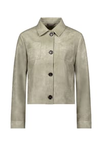 AMBER & JUNE - Kunstleder-Jacke mit Kragen - 5784 OAK GREEN