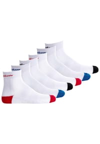Champion® - Unisex Socken, 6 Paar - Crew Socken, Logo, Streifen - Weiß