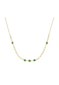 SMART JEWEL® - Collier Gliederkette, Zirkonia Steine, Silber 925 - grün