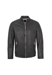 MILESTONE® - Herren Lederjacke Lammnappa aschgrau - aschgrau
