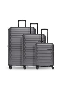 pactastic Collection 04 - Collection 04 THE THREE SET + 4 Rollen Kofferset 3-teilig mit Dehnfalte - anthracite-metallic