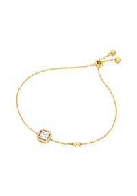 MICHAEL KORS PREMIUM - Michael Kors Damenarmband aus 14 Karat vergoldetem Sterlingsilber mit Asscher-Schliff, MKC1844710 - Gold