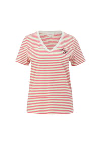 s.Oliver - T-Shirt, V-Ausschnitt, für Damen - 25G0  ORANGE