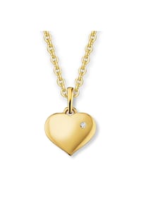 ONE ELEMENT Heartful Moments - Damen Schmuckset - Set mit Halskette 0.01 ct  Diamant-Brillant Herz Anhänger aus 585 Gelbgold - gold