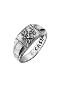HAZE & GLORY - Ring Castaway Anker Maritim 925 Silber - Schwarz