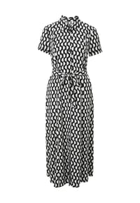 heine - Druck-Kleid - schwarz-ecru