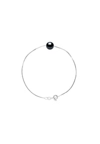Pearls & Colors - Armband, Weißgold mit Süßwasser-Zuchtperle, 8-9 mm - Weißgold/Schwarz